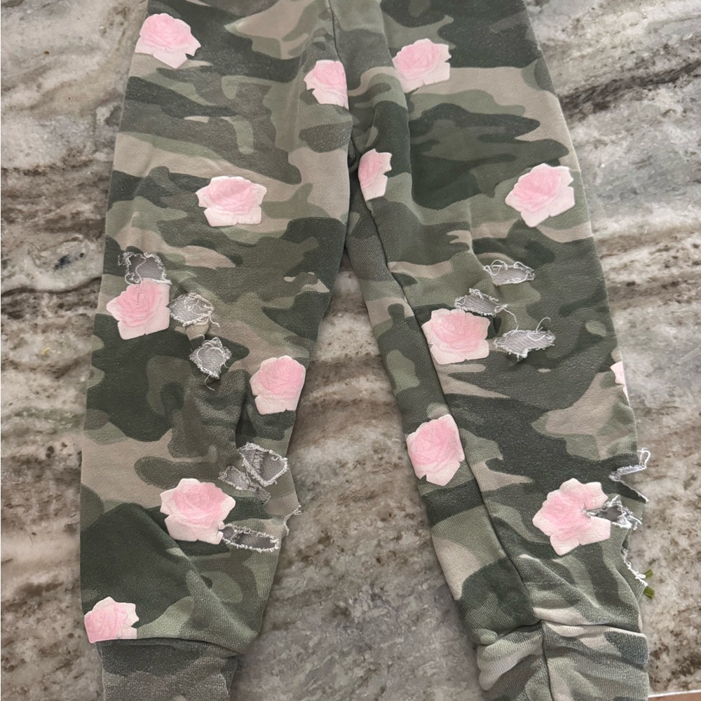 Flowers by Zoe Kids Bottoms with Pink Floral Accents and Shreds